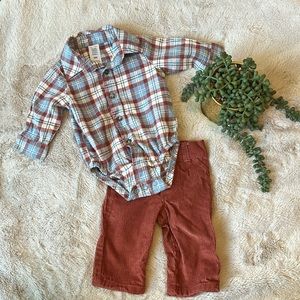 Cute plaid baby boy outfit